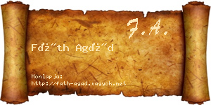 Fáth Agád névjegykártya